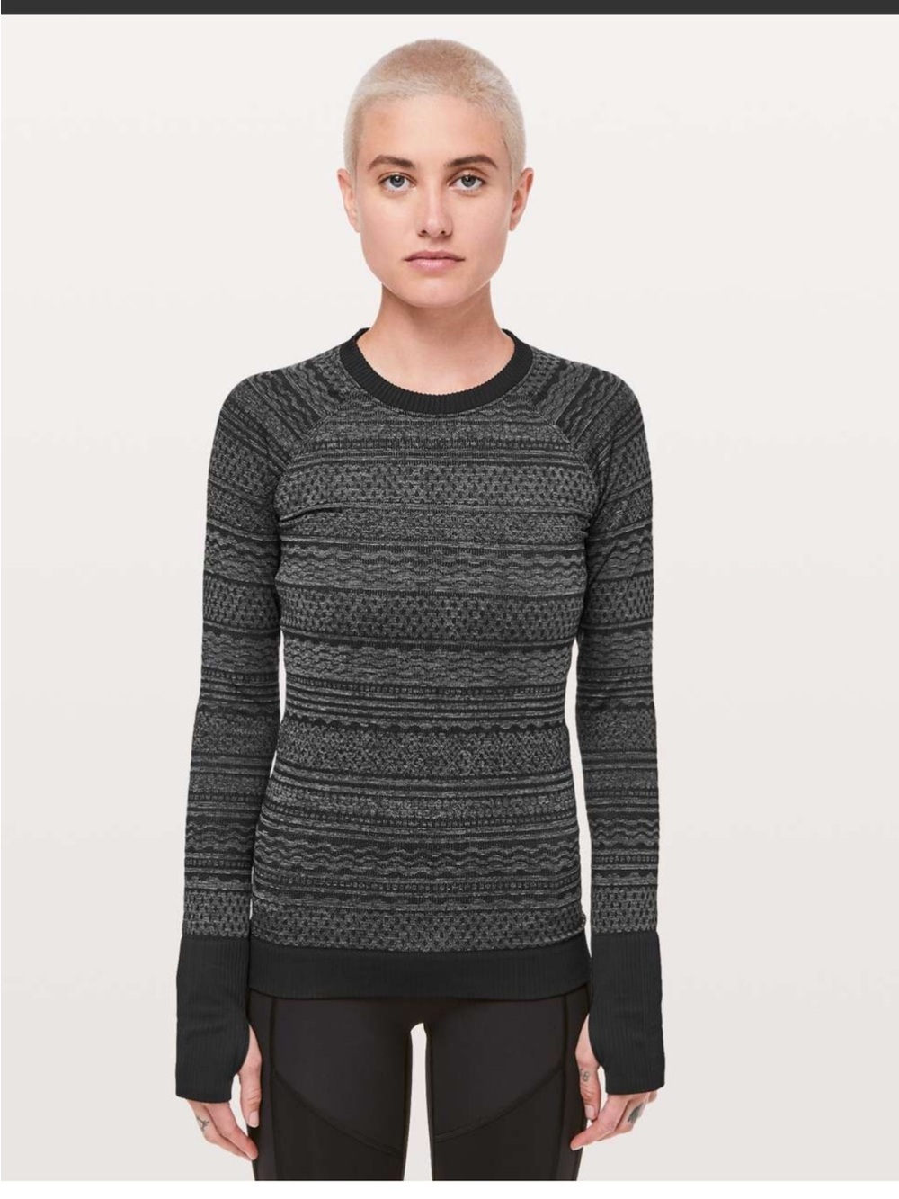Lululemon Women’s Rest Less Pullover Size 4/small Black And White Layering Gym